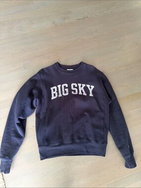 Champion Navy 'BIG SKY' Crewneck Sweatshirt